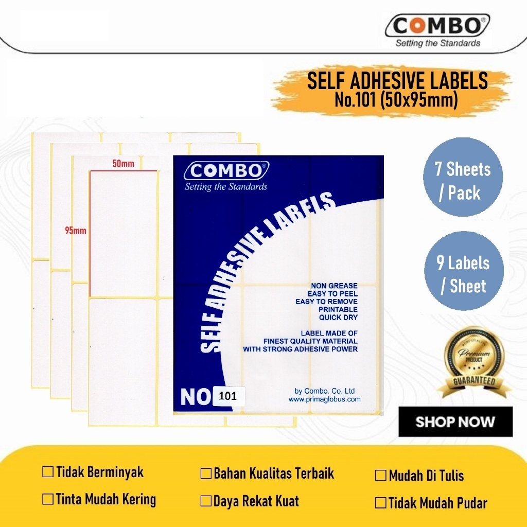 

Stiker Label No.101 50x95mm / Label Undangan/ Label Serbaguna/Self Adhesive Labels No 101 / Label Sticker