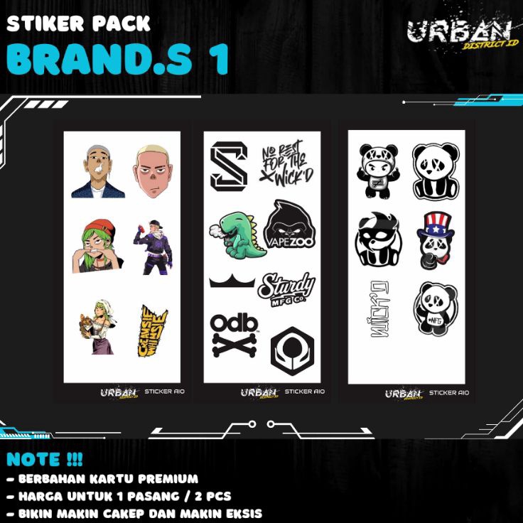 

Suplier1st URBStyle Stiker Sticker AIO Pack Brand Series 1 By URBAN DISTRICT ID