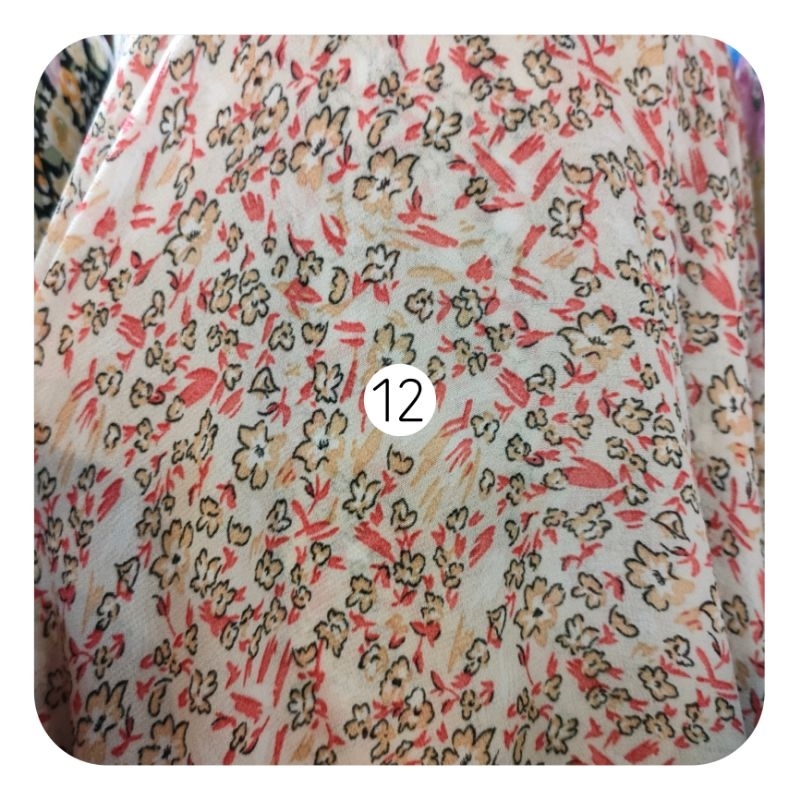 ✅2 Sifon Ceruti baby doll motif bunga - kain sipon seruti kembang - bahan seruti corak