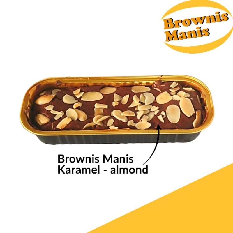 

Brownis Manis Fudgy Brownies almond crispy caramel