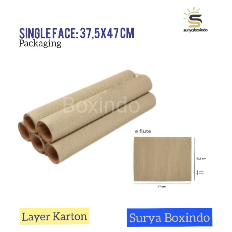 

Single Face 37,5x47 cm { E Flute}/Kardus/corrugatedbox/paking/singleface