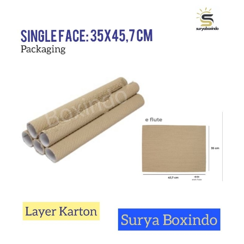 

Single Face 35x45,7 cm{E Flute}/kardus/paking/kartonlembaran/singleface/corrugatedbox