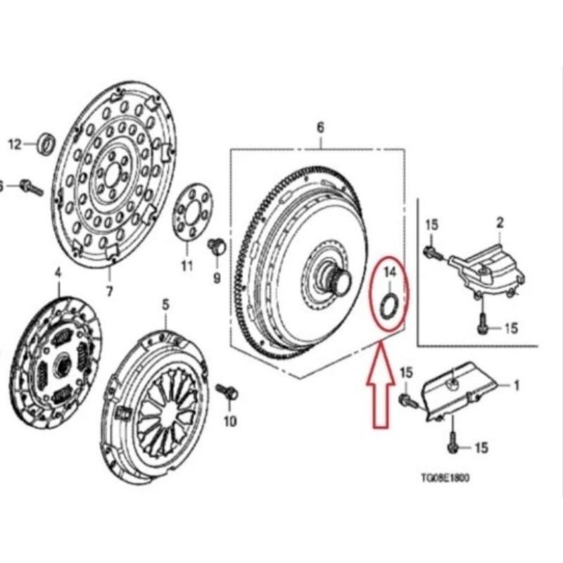 Karet Sil Seal Oring O Ring Torque Torsi Converter Konverter Kruk As Kopling Transmisi Honda Jazz RS