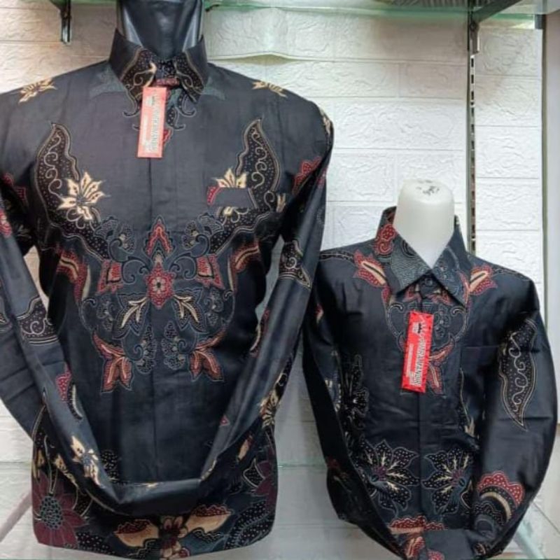 Distributor Batik Jakarta,Batik Couple Ayah dan Anak Laki Laki,Putra,Cowok Lengan Panjang,Baju Batik