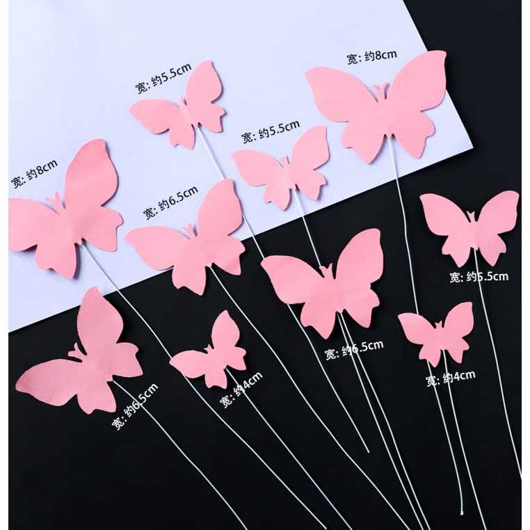 Dekorasi topper kupukupu lucu hiasan kue ulang tahun