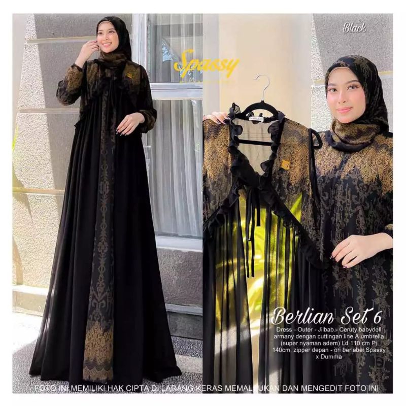 Gamis Set 3in1 set hijab outer/Berlian Set /Berlian set 3/Berlian set 6/Kardina Set