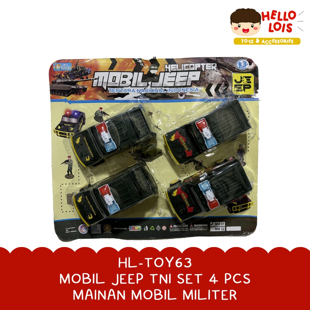 HL-TOY63 MOBIL JEEP TNI SET / MAINAN MOBIL MILITER / MAINAN MOBIL