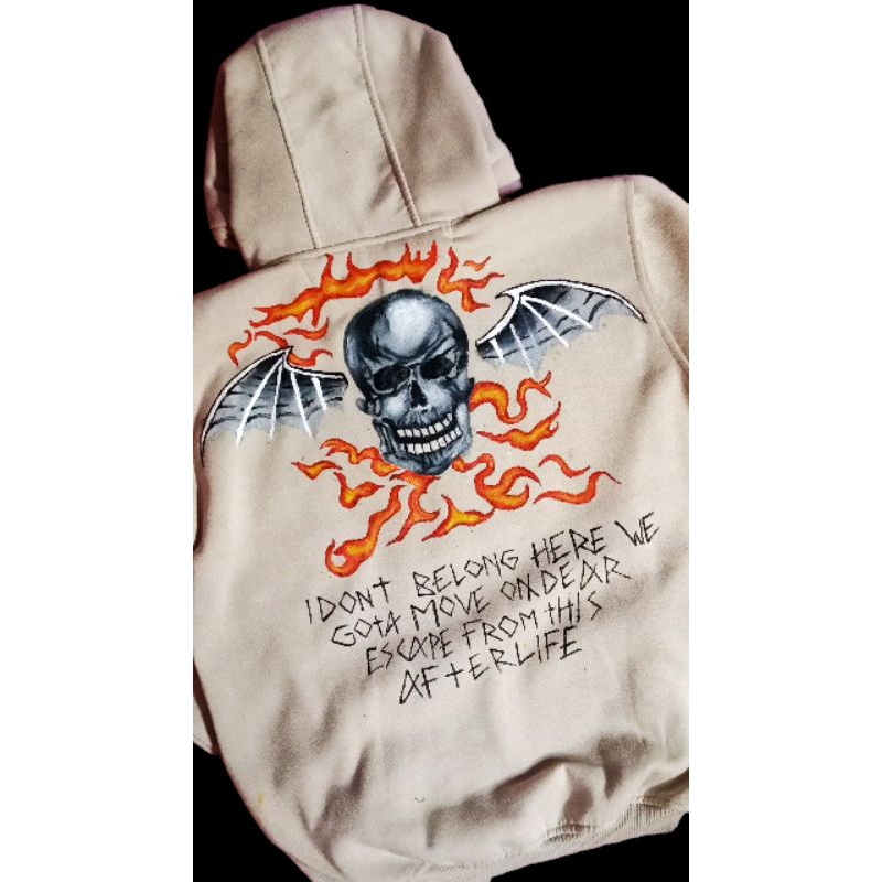 HOODIE A7X Avenged Sevenfold - AFTERLIFE Limited Edition 1 of 1 100% Lukis Tangan Limited Design