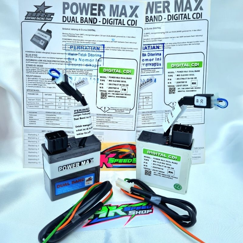 CDI BRT POWER MAX MIO OLD / MIO SOUL / NOUVO / MIO SPORTY / FINO KARBU 5TL HYPERBAND DUALBAND ST TR 