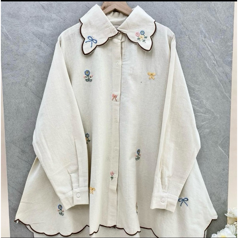 AMIRA BLOUSE TOP KEMEJA KATUN RENDA ATASAN WANITA HIJAB TERBARU FASHION KOREA STYLE Fit Katun Top Je