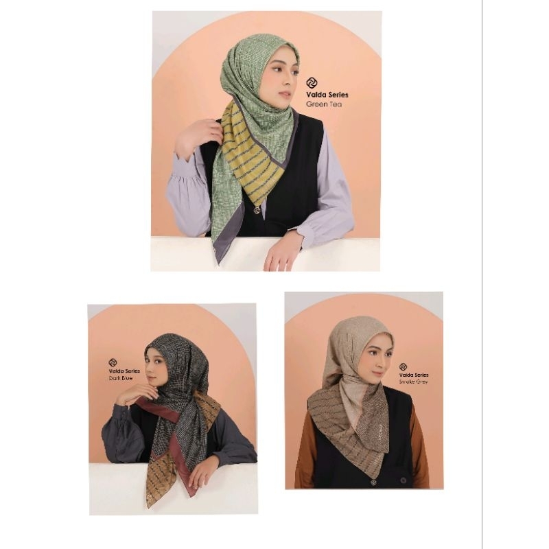 TERBARU HIJAB DEENAY VALDA SERIES ( SMOKE GREY DARK BLUE GREENTEA )