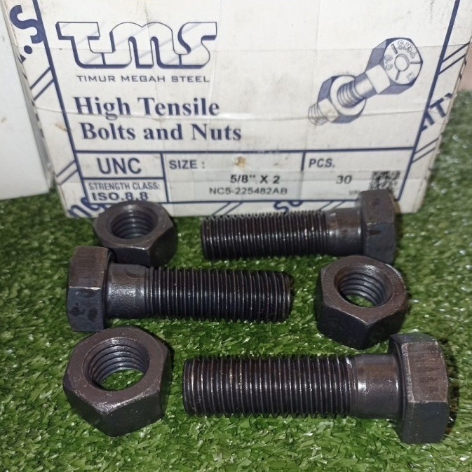 Baut Mur Baja 8.8 UNC 5/8 x 2 HITAM