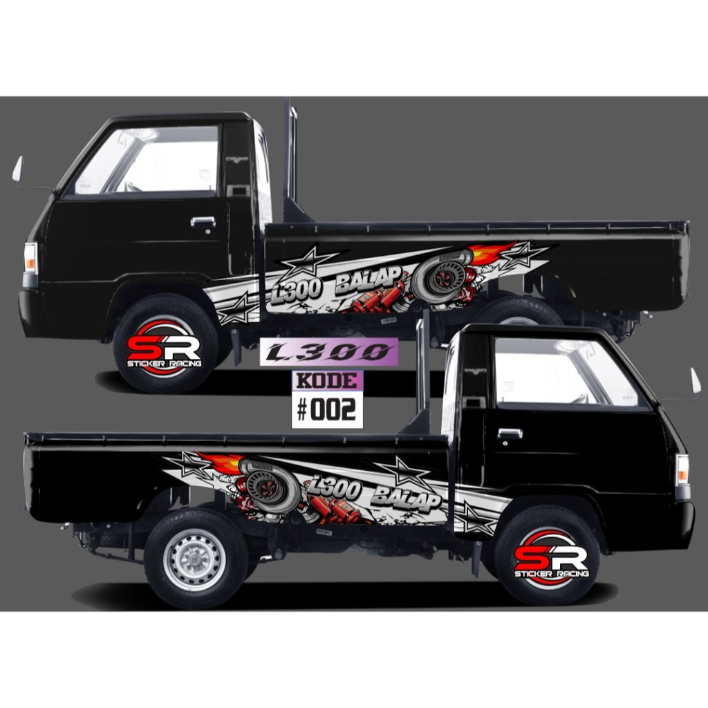 Stiker Decal Print Body Samping Pick Up L300 Kanan Kiri-l300 balap