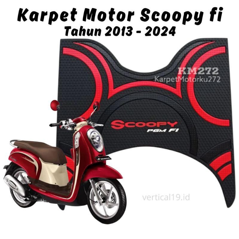 Karpet  Motor Scoopy FI tahun 2013-2024 bahan karet premium