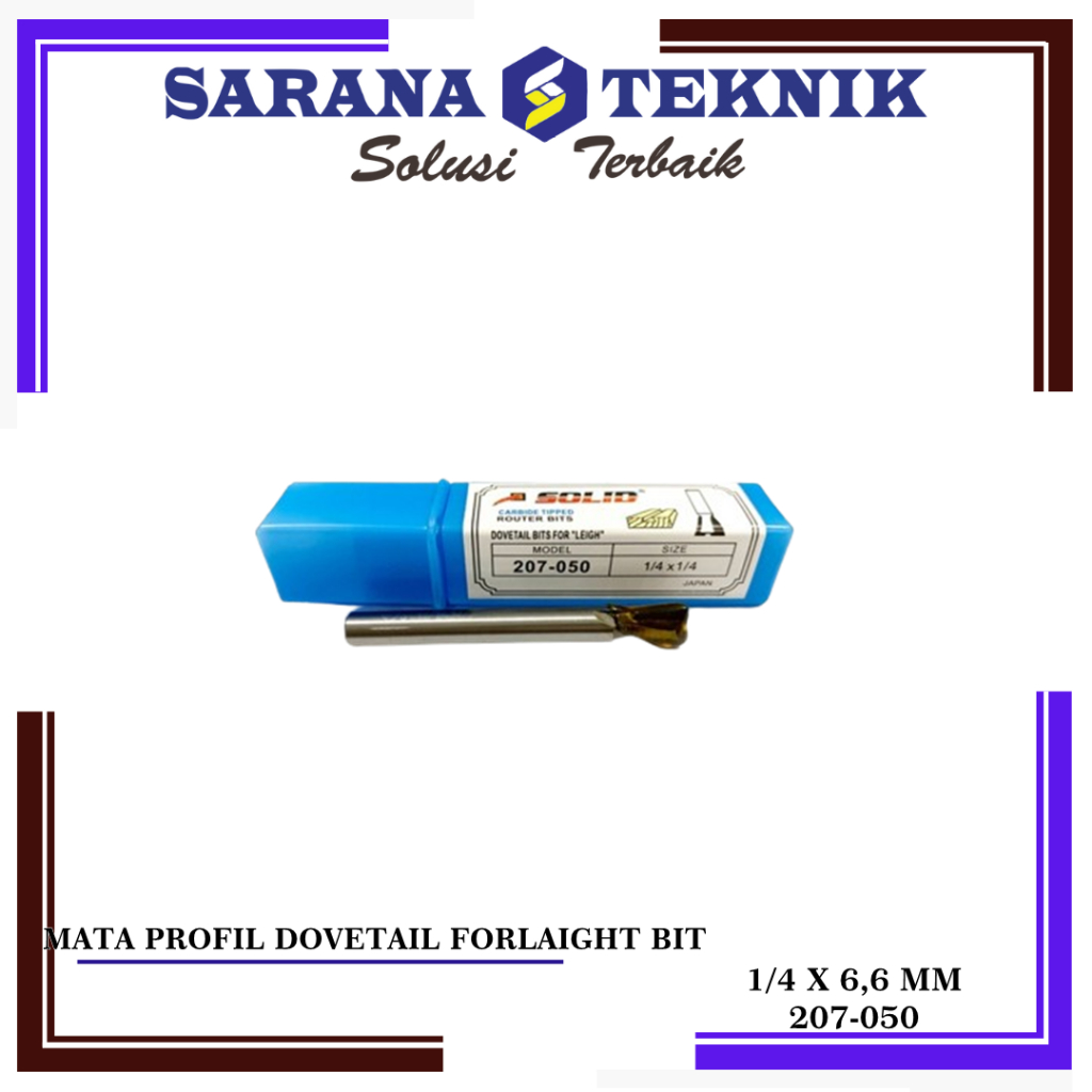 Mata Router / Profil Dovetail Forlaigh bit 6,6 mm SOLID 207-050