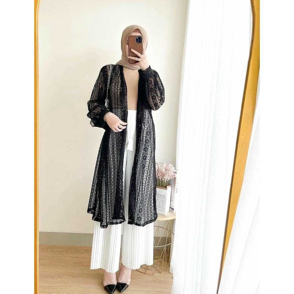 Long Cardigan Outer Burkat Wanita Dewasa Panjang Terbaru