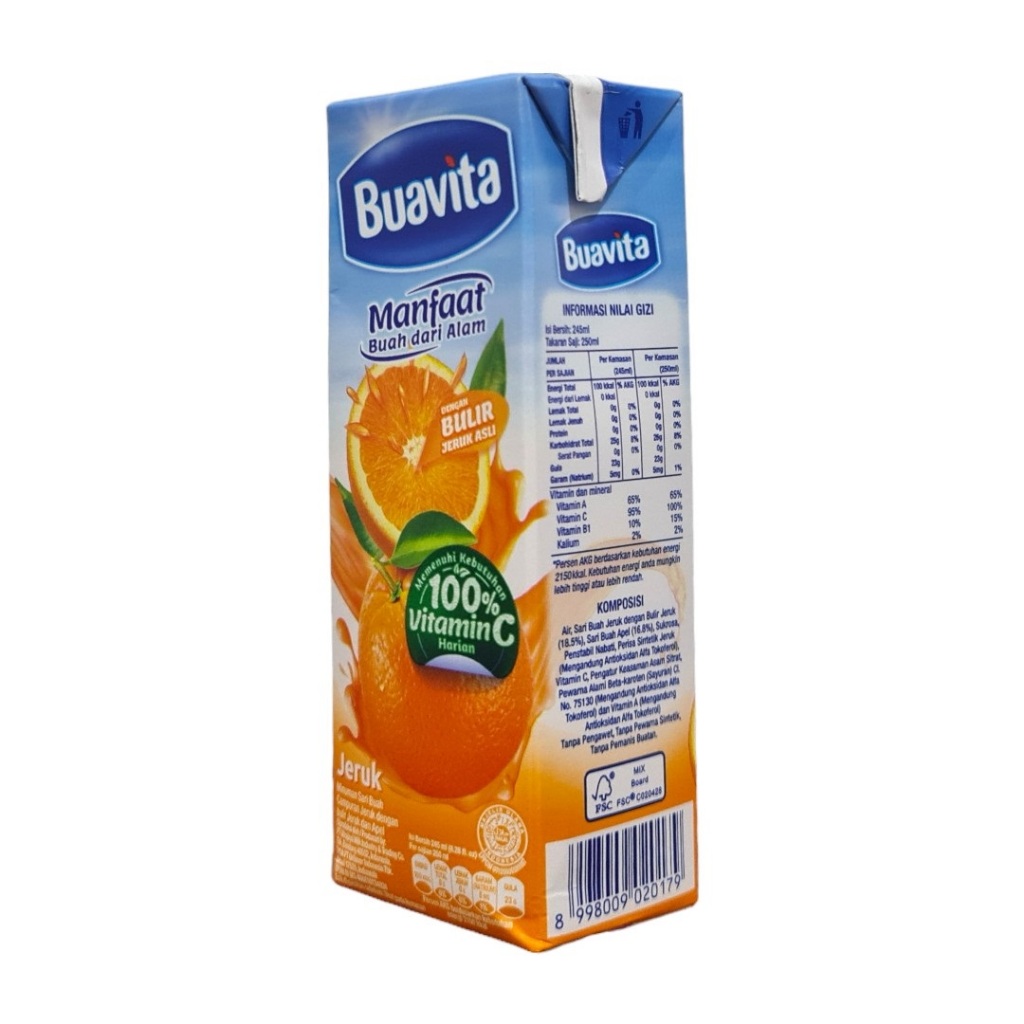 

Buavita Juice Jus Rasa Buah Mango Mangga Lychee Apple Jambu Guava Orange 245 ML (Satuan)