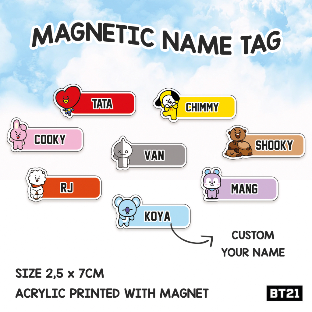 

Nametag Magnetic Nama Dada Name Tag Lucu Anak Sekolah