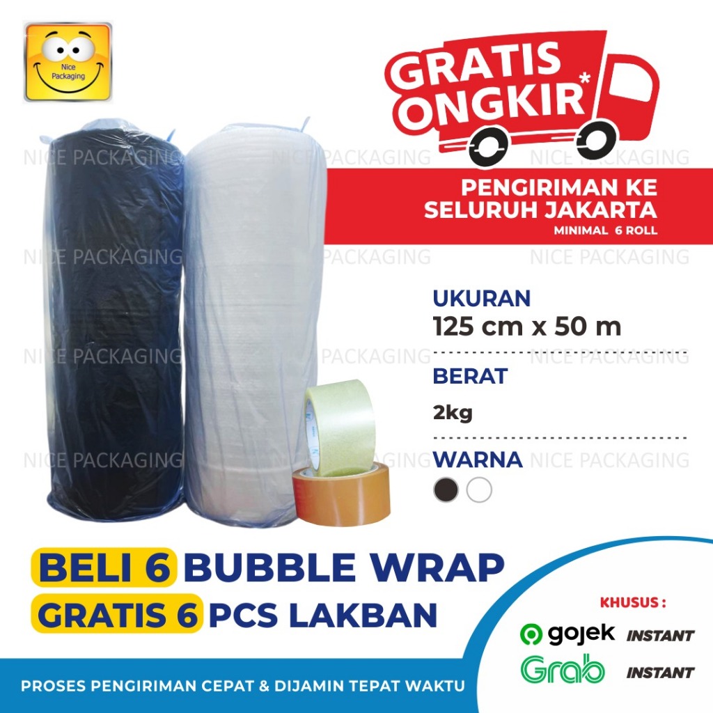 

[POLOS 2Kg] plastik bubble uk125cm x 50Mtr / bubble wrap / bubble bening / bubble hitam / bubble 3kg / plastik bubble bening hitam / bubble roll / bubble wrap roll