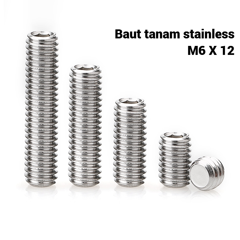 Baut Tanam L M6 x 12 / L-Set Socket M6x12 Stainless