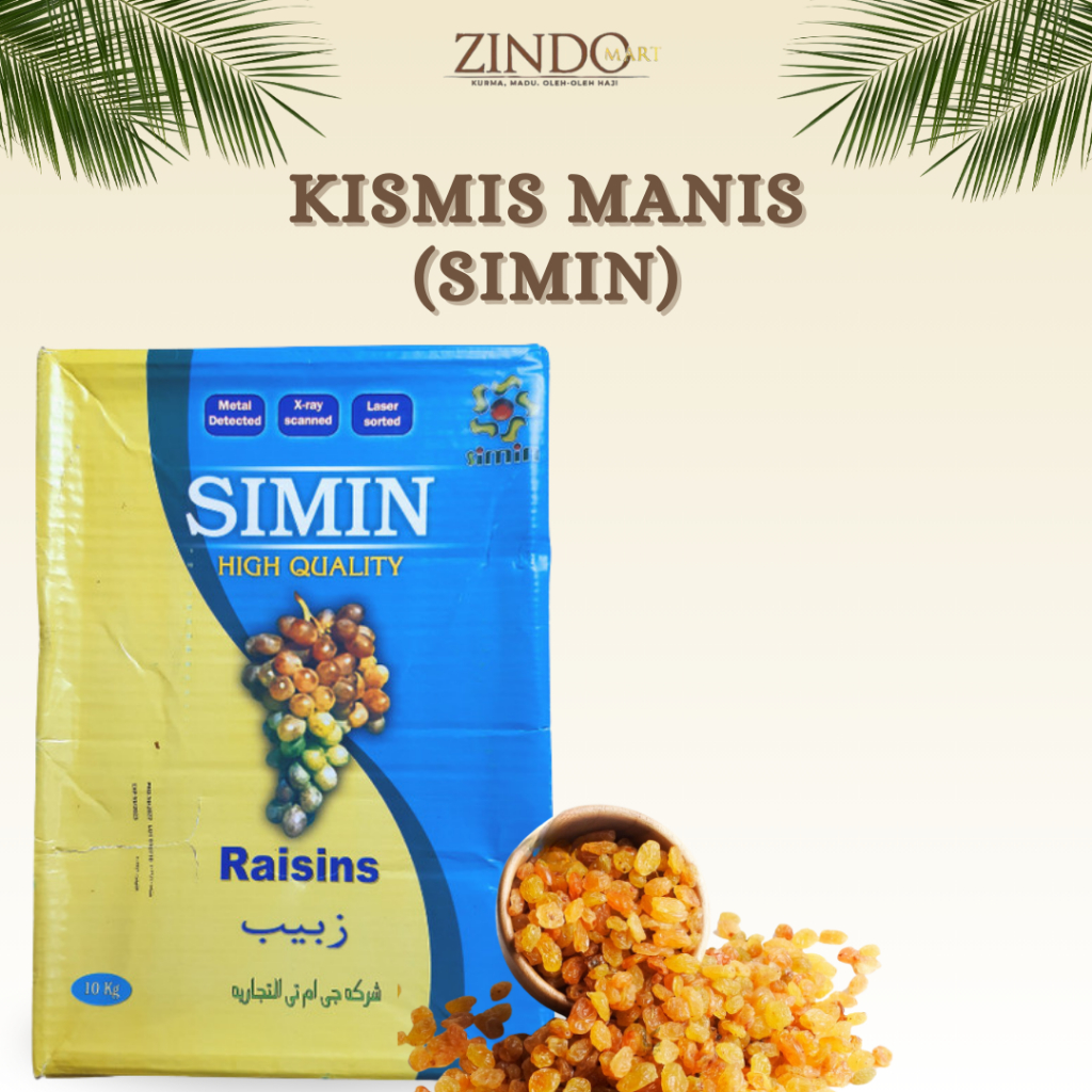 

KISMIS MANIS SIMIN 1KG, 500GR, 250GR / OLE-OLEH HAJI DAN UMROH CEMILAN ARAB PREMIUM