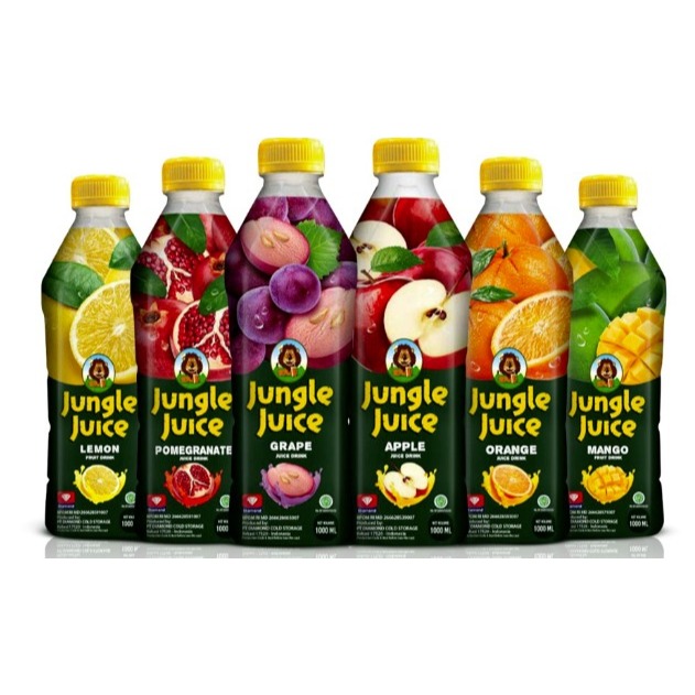 

JUNGLE JUICE 1Ltr - Apple Grape Guava Lemon Mango Orange Pineapple Pomegranate Soursop - Gosend Grab Only