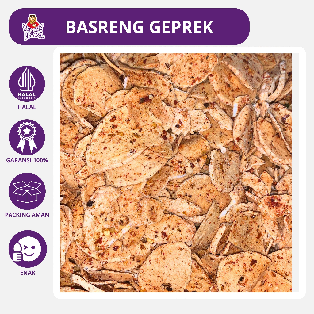 

BASRENG GEPREK / BASO GORENG GEPREK PEDAS CAMILAN GURIH ENAK 175gr 350gr