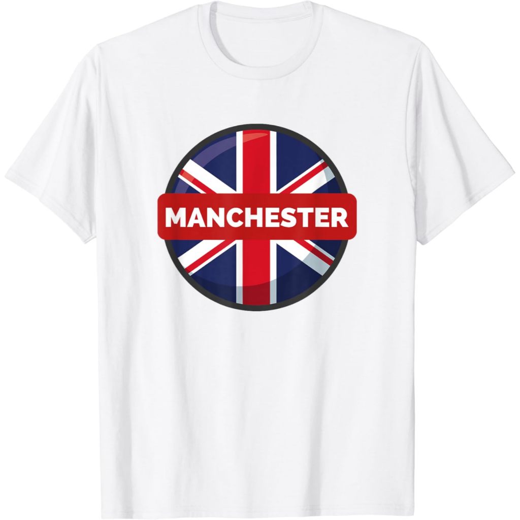 Kaos Dewasa Manchester UK Flag United Kingdom Souvenirs For Gift T-Shirt Fashion Baju Atasan Anak La