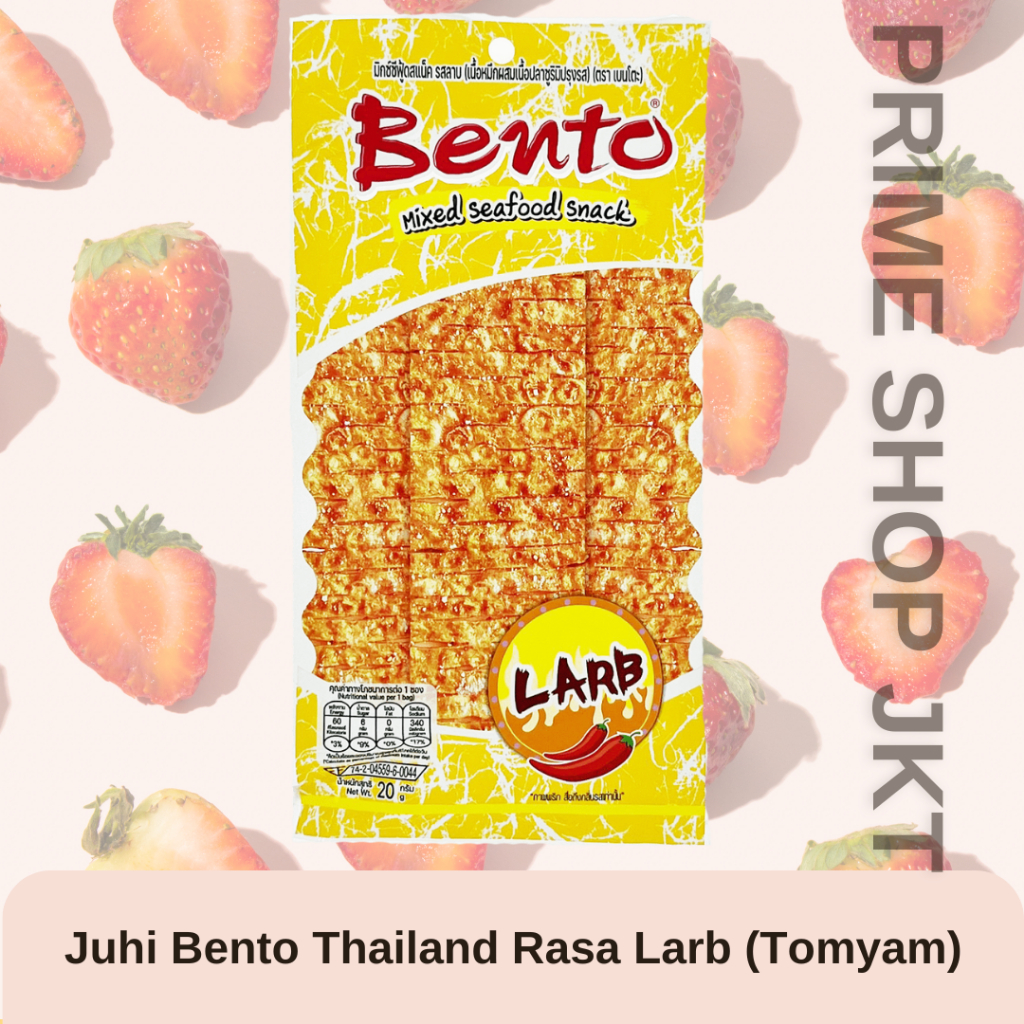 

Juhi Bento Larb Thailand Snack Halal 20gr Cemilan Juhi Ikan Cumi Bumbu Tomyam