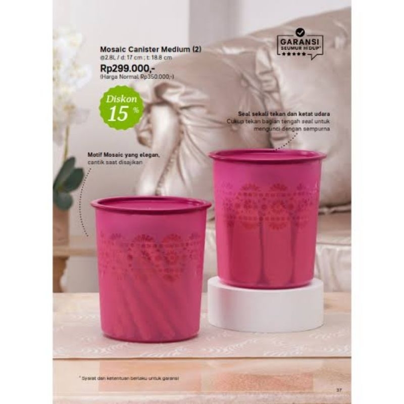 Toples Tupperware medium mosaic canister 2,8L