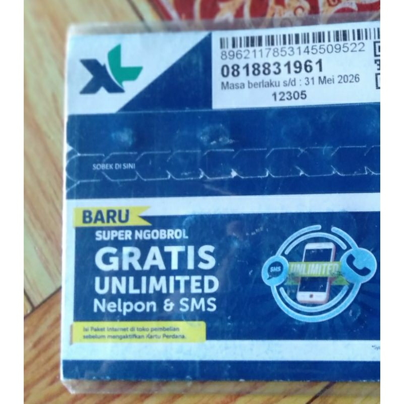 KARTU XL 10 DIGIT PRABAYAR SERI TAHUN