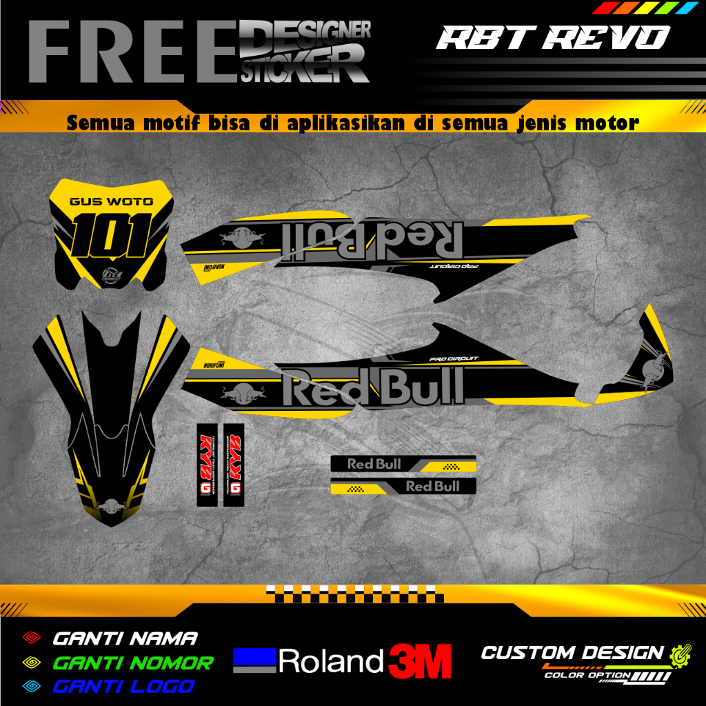 Stiker Decal RBT Absolute Revo Bisa Custom