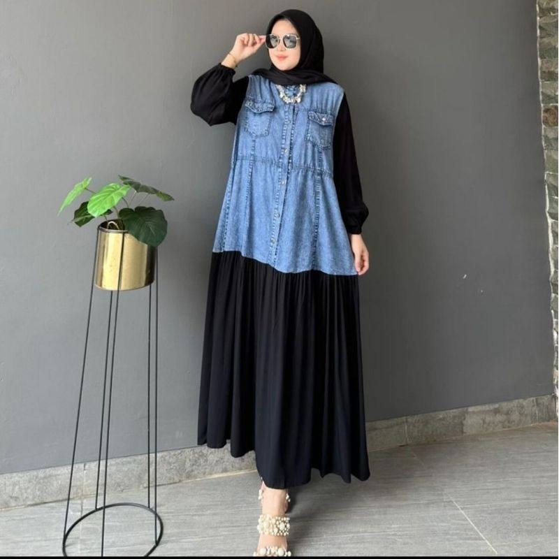 DRESS ZARA / DRESS ZARA JEANS / ARIELL DRESS ZARA (READY STOCK)