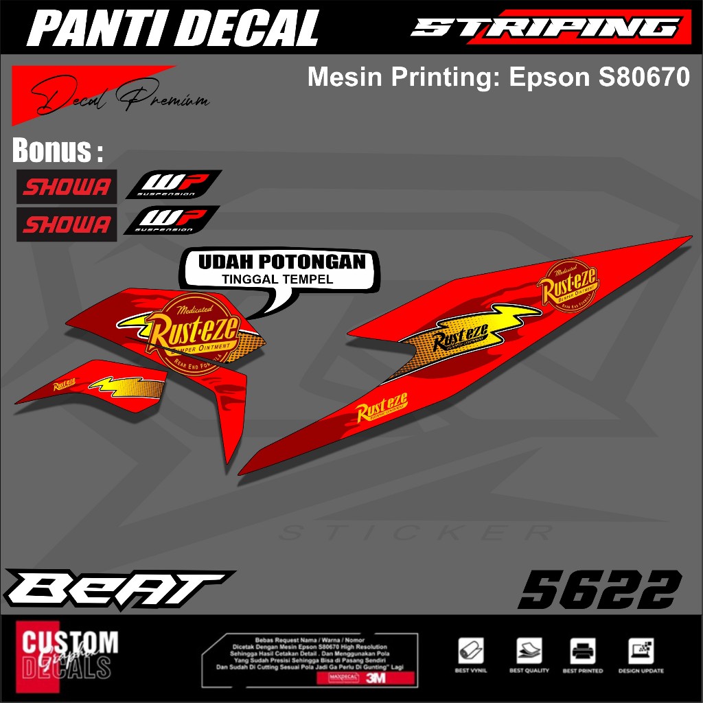 stiker Beat Deluxe - Aksesoris Motor Stiker Honda Beat 2020 2021 2022  2023 Schotlite