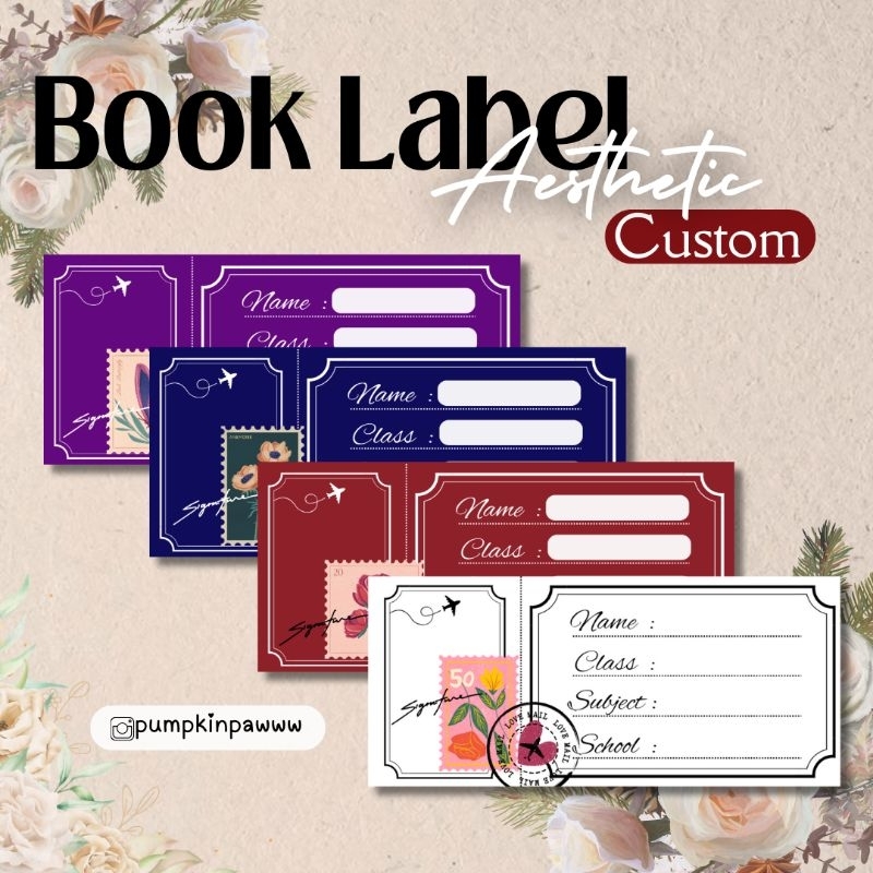 

(Custom)Sticker Buku Aesthetic/Label Buku versi Postcard/Sticker Matte