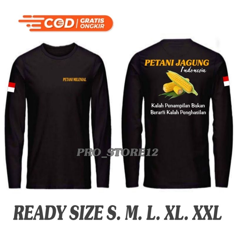 KAOS PETANI MILENIAL - KAOS PETANI JAGUNG - LENGAN PANJANG