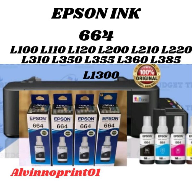 Tinta Epson T664¹ T664² T664³ T664⁴ L110L120L310L360