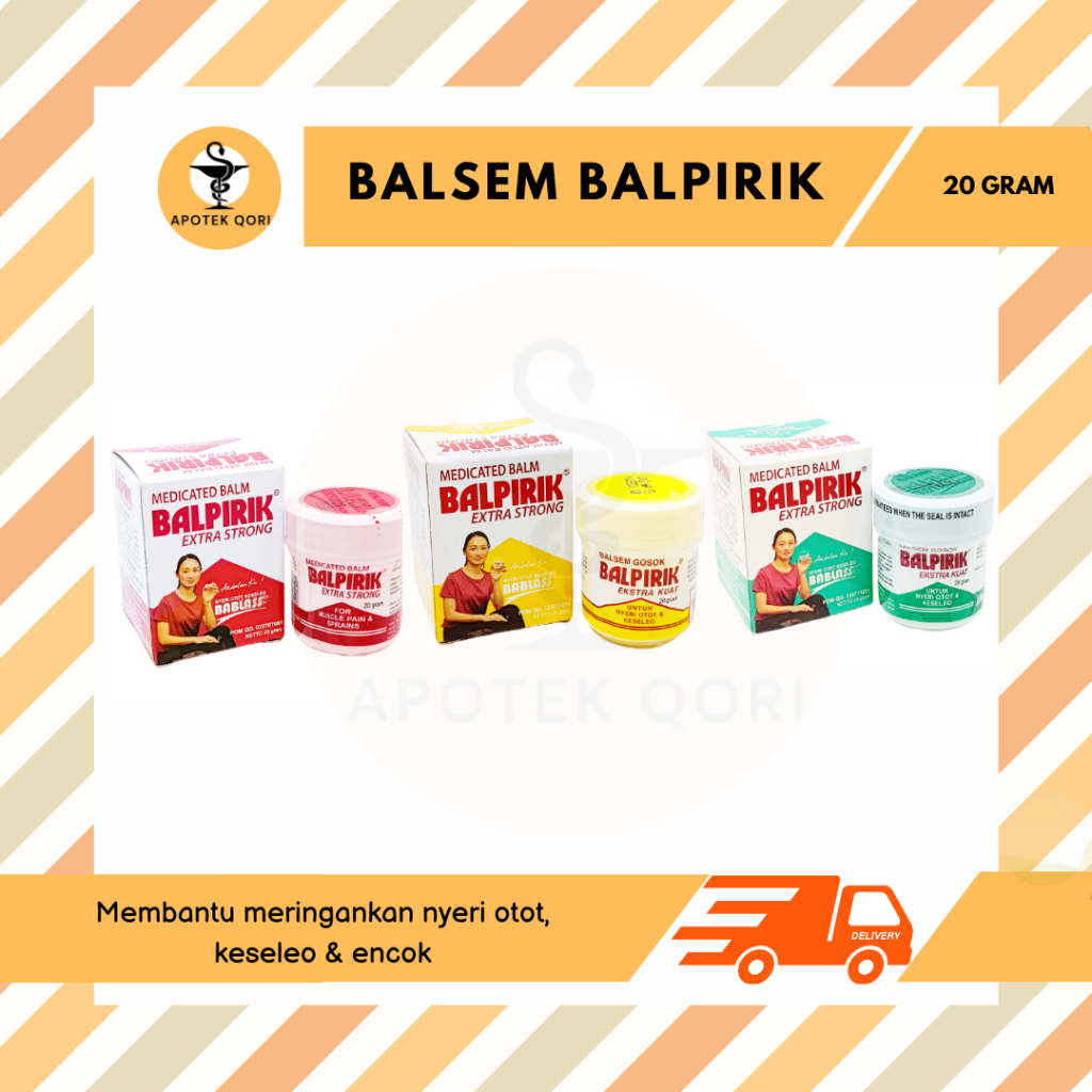 BALPIRIK BALSEM GOSOK 20 GRAM/BALPIRIK MERAH KUNING HIJAU