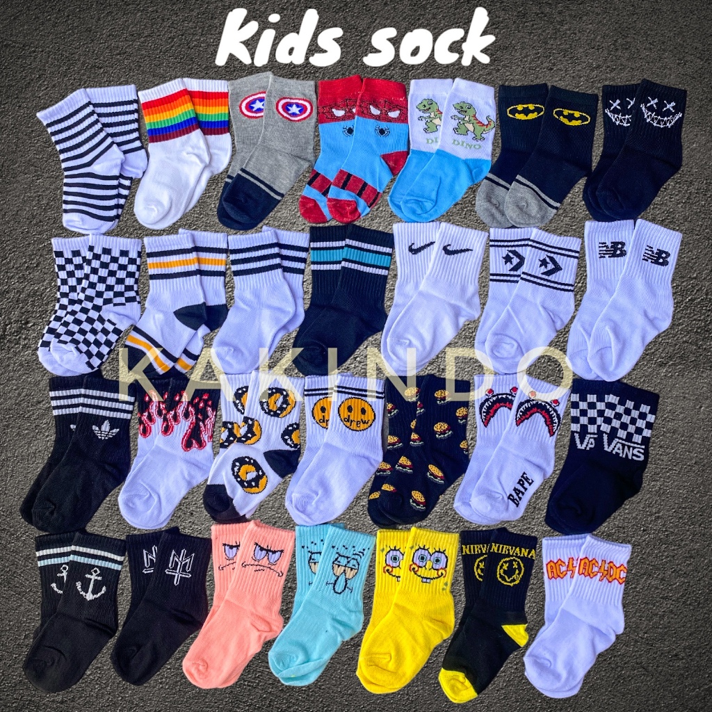 Kaos Kaki Anak Dan Bayi Motif Old School Usia 1-5 Tahun
