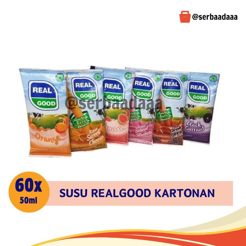 

RB Realgood Susu Bantal 50ml 1 Dus Isi 60 Pcs Bisa Mix Rasa