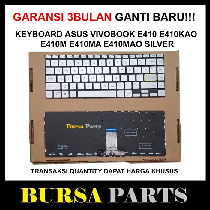 Keyboard Asus Vivobook E410 E410kao E410m E410mao E410ma Silver