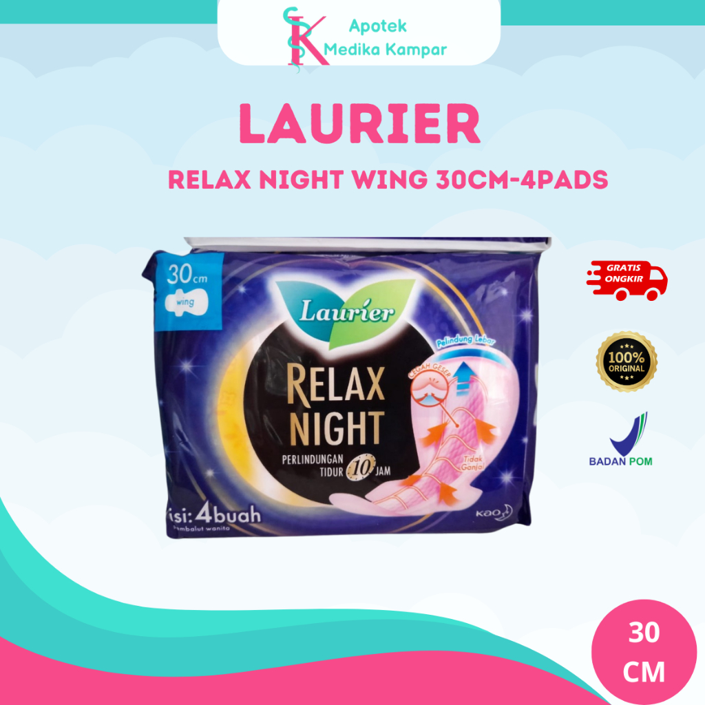 Laurier Relax Night Wing 30 cm isi 4 pad