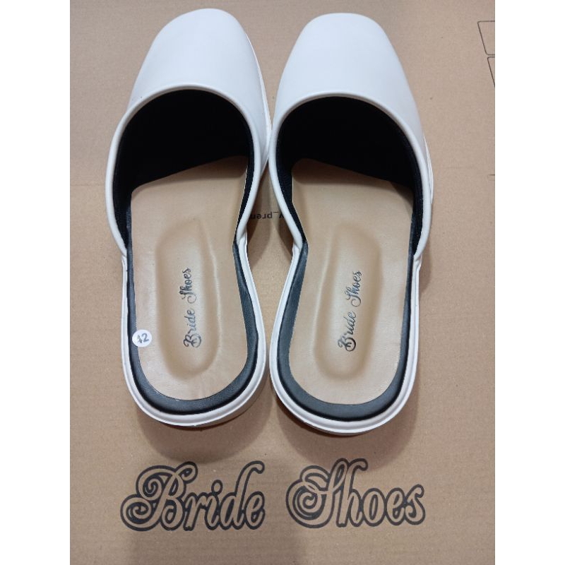 selop pengantin pria premium / selop bapak / selop among/selop manten pria full putih