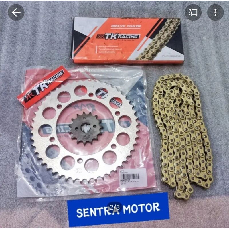 Gear Set R15 V3 TK 428 & Rantai TK 428 HS - Gear Set Khusus YAMAHA R15 New VVA Plus Rantai TK RACING