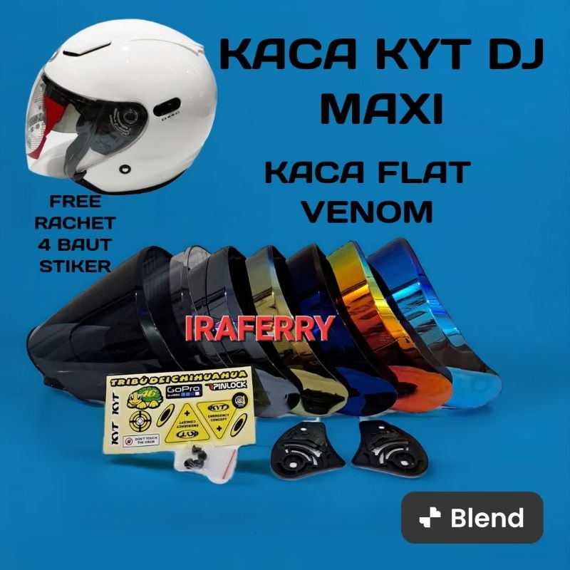 kaca helm KYT DJ MAXI | flat visor venom helm kyt dj maxi