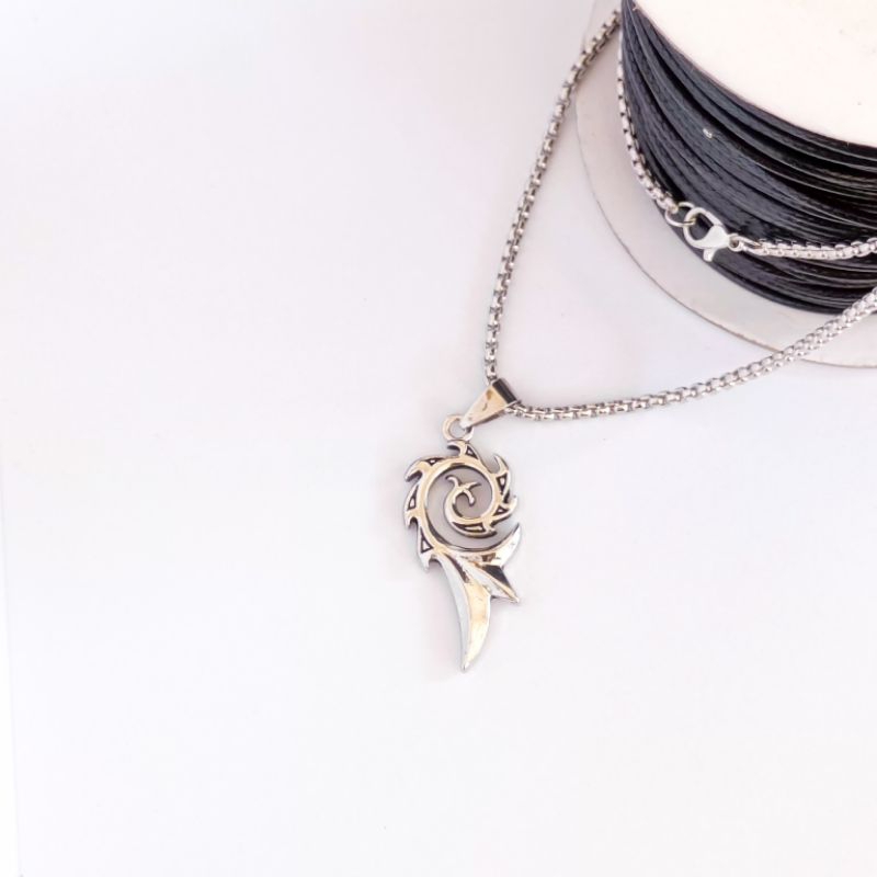 KALUNG RANTAI LIONTIN SILVER, AKSESORIS PRIA/WANITA (COD) (BEBAS ONGKIR)