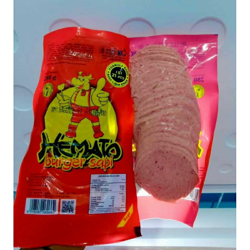 

beef burger hemato 280gram isi 20 /hemato beef isian burger