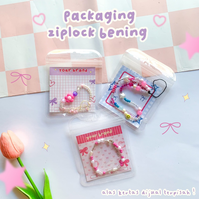 

ALAS PACKAGING GELANG STRAP ZIPLOCK TRANSPARANT BENING UJUNG LENGKUNG