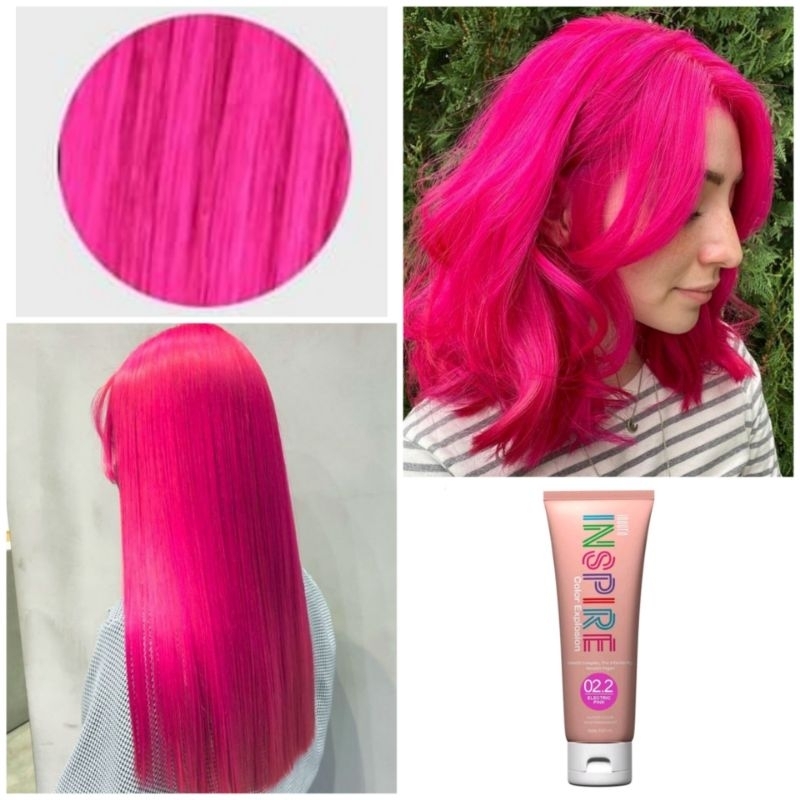 Inaura Color Explosion Inspire 02.2 Electric Pink 100ml Cat Rambut Merah Jambu Warna Terang Neon Hai