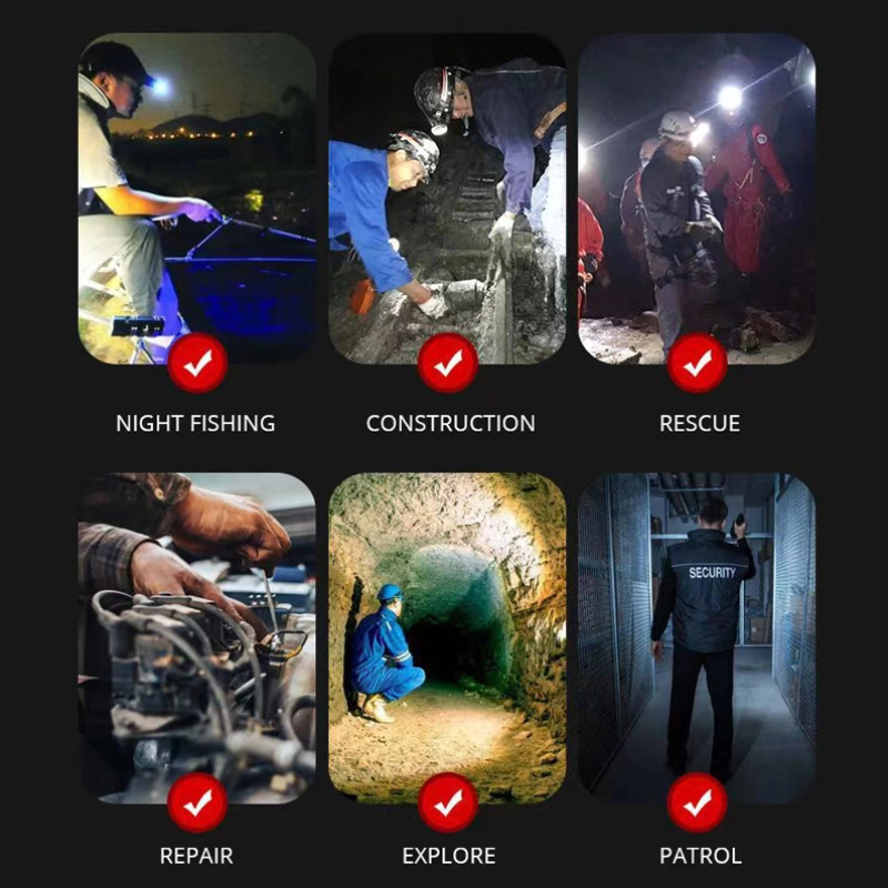 RB Senter Kepala Led /lampu senter kepala / lampu depan tahan air sensor gerak/LED senter super